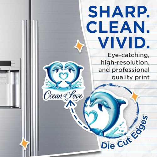 (2 Pack) Ocean of Love Magnets Magnets - Dolphin Lovers - Romantic Ocean Animals - 5" On Longest Side - Made in USA - Sticks to Refrigerators & Metal Surfaces - MAG8767