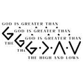 (3 Pack) God is Greater Decals - Christian Decal - Laptop Decal- 3 Inches On Longest Side - Easy Peel & Apply - Made in USA - 3MCS5732