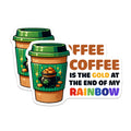 (2 Pack) St Patricks Day Coffee Lover Magnets - Funny Irish Decor - Pot of Gold Rainbow Magnet - 5 Inches On Longest Side - Thick Durable Magnet - Made in USA - MAG39324