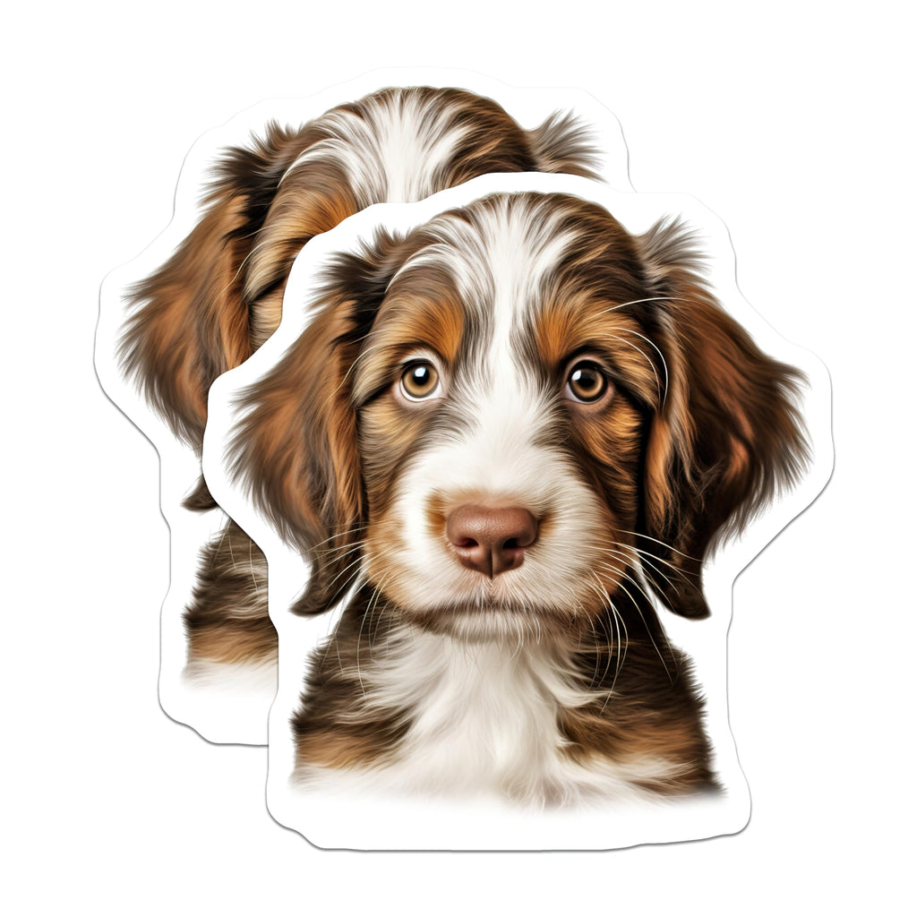 (2 Pack) Australian Shepherd Puppy Magnets - Dog Mom Refrigerator Decor - Pet Parent Home Accent - 5 Inches On Longest Side - Thick Durable Magnet - Made in USA - MAG30480
