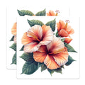 (2 Pack) Hibiscus Flower Magnets - Tropical Floral - Vibrant Kitchen Decor - 5 Inches On Longest Side - Thick Durable Magnet - Made in USA - MAG30462