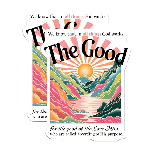 (2 Pack) Christian Inspirational Stickers - Religious Motivational Stickers - Bible Verse Stickers - 5" On Longest Side - Sticks to Smooth Flat Surfaces - Made in USA - BMCS9585