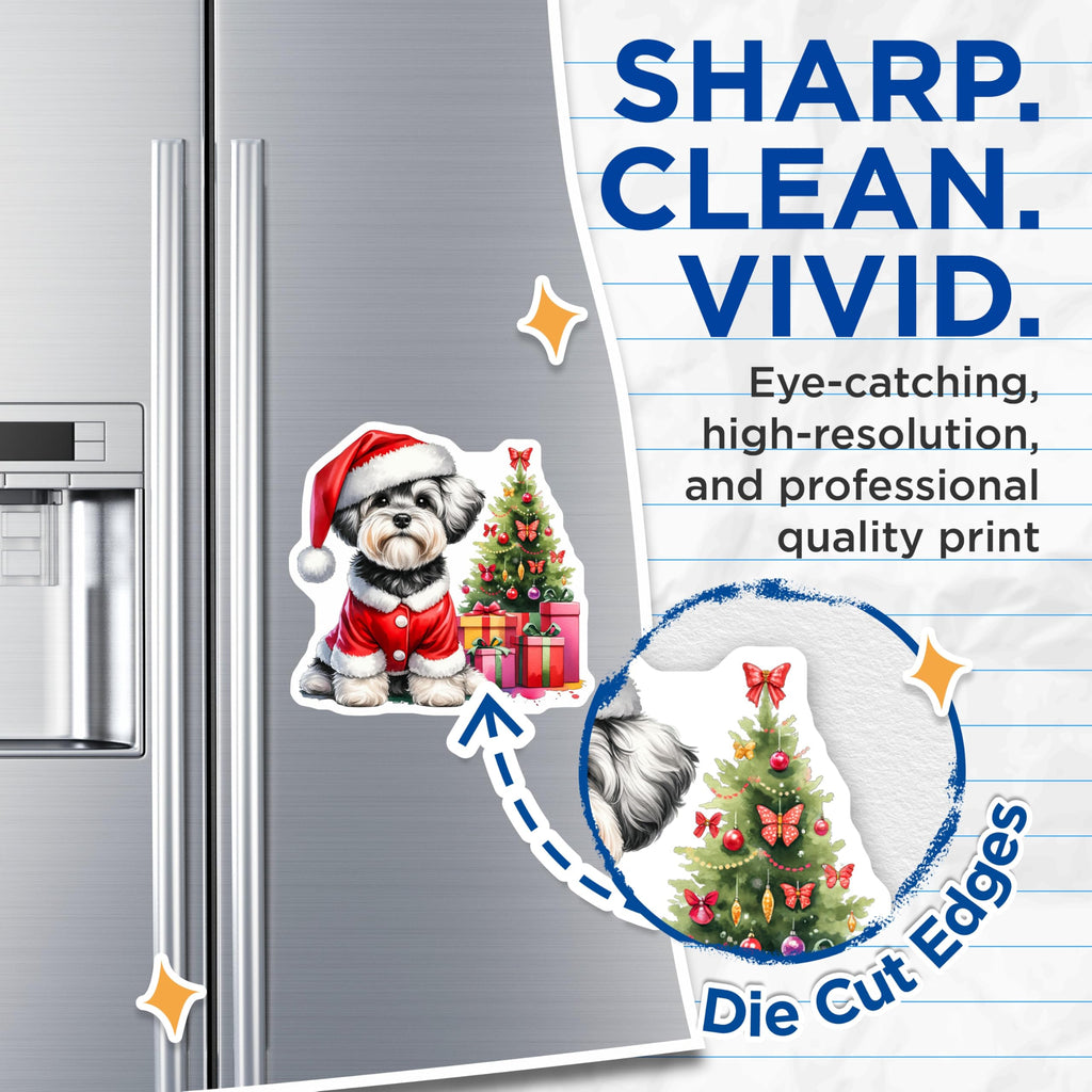 (2 Pack) Santa Shih Tzu Dog Magnets - Christmas Pet Decor - Holiday Fridge Decoration for Pet Lovers - 5 Inches On Longest Side - Thick Durable Magnet - Made in USA - MAG29067