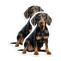 (2 Pack) Black and Tan Coonhound Magnets - Lifelike Scenthound Dog Art - Canine Pet Lover Refrigerator Locker Decor - 5 Inches On Longest Side - Thick Durable Magnet - Made in USA - MAG23965