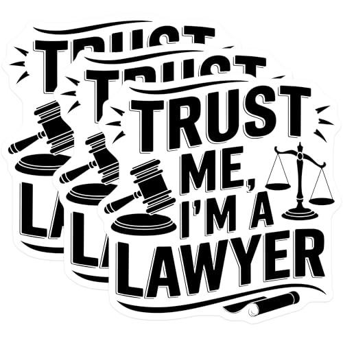 (3 Pack) Lawyer Decals - Trust Me I'm A Lawyer - Scales of Justice Decal - 3 Inches On Longest Side - Easy Peel & Apply - Made in USA - 3MCS4562