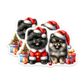 (2 Pack) Pomeranian Christmas Magnets - Cute Dog Holiday Decor - Festive Pet Fridge Art - 5 Inches On Longest Side - Thick Durable Magnet - Made in USA - MAG26916