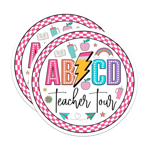 (2 Pack) Teacher Tour Magnets Magnets - Fun Teacher Decor - Classroom Decoration - 5" On Longest Side - Made in USA - Sticks to Refrigerators & Metal Surfaces - MAG9114
