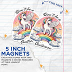 (2 Pack) Unicorn Magnets - Rainbow Unicorn Magnets - Cute Unicorn Magnets - 5" On Longest Side - for Cars, Fridges, Toolboxes - Made in USA - MAG4515