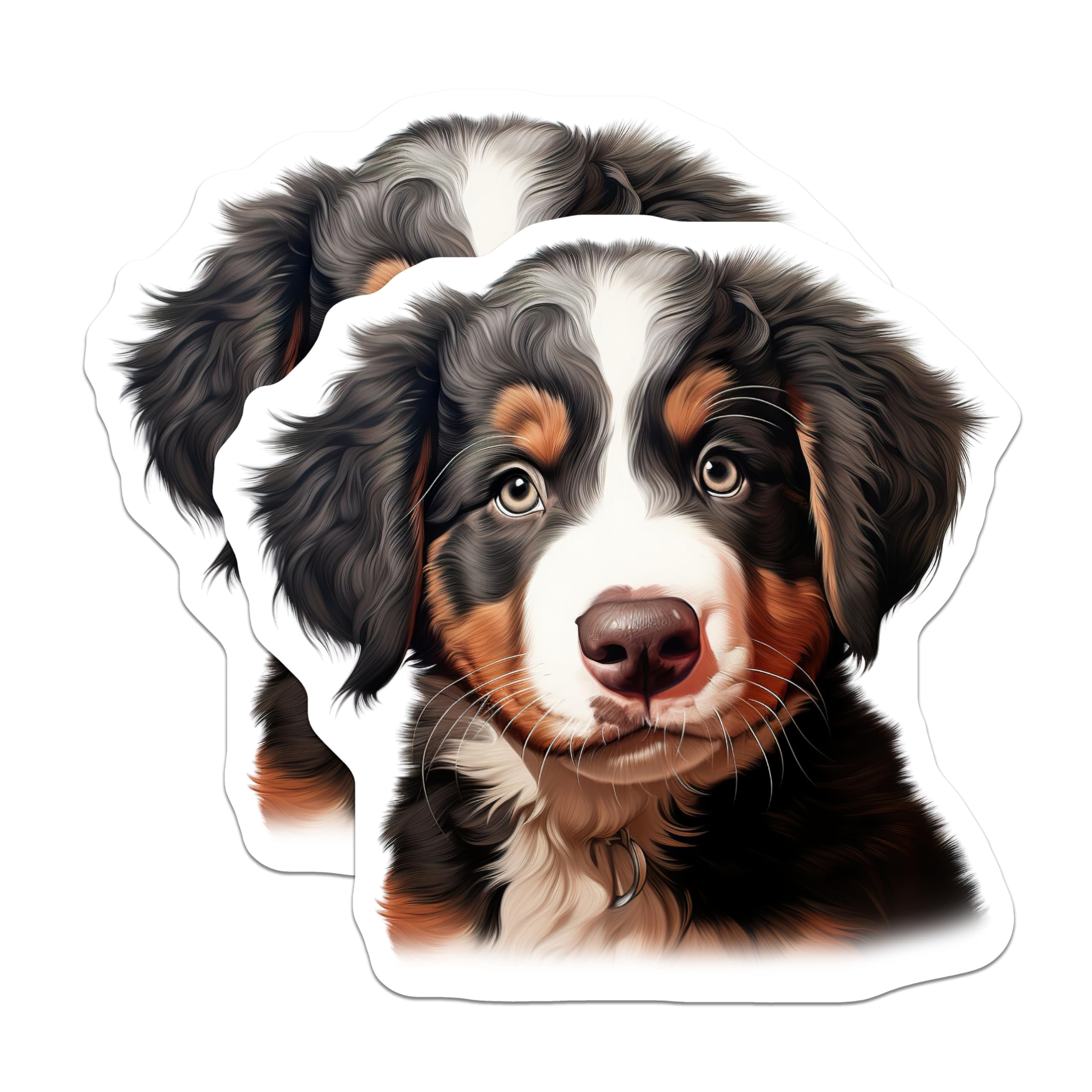 (2 Pack) Bernese Mountain Dog Puppy Magnets - Cute Dog Breed Decor - Pet Lover Refrigerator Accessory - 5 Inches On Longest Side - Thick Durable Magnet - Made in USA - MAG25054