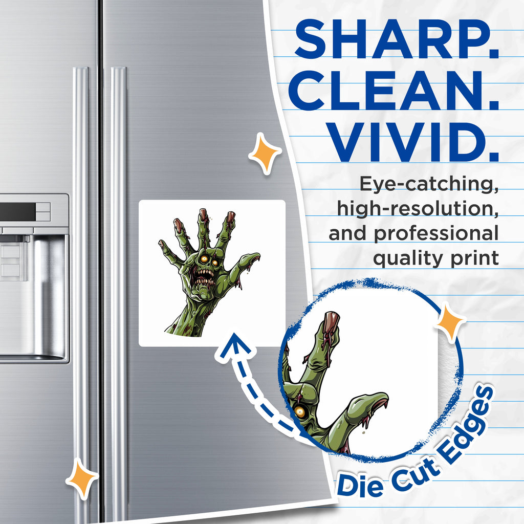(2 Pack) Zombie Hand Horror Magnets - Spooky Halloween Decor - Macabre Refrigerator Art for Fans - 5 Inches On Longest Side - Thick Durable Magnet - Made in USA - MAG36389