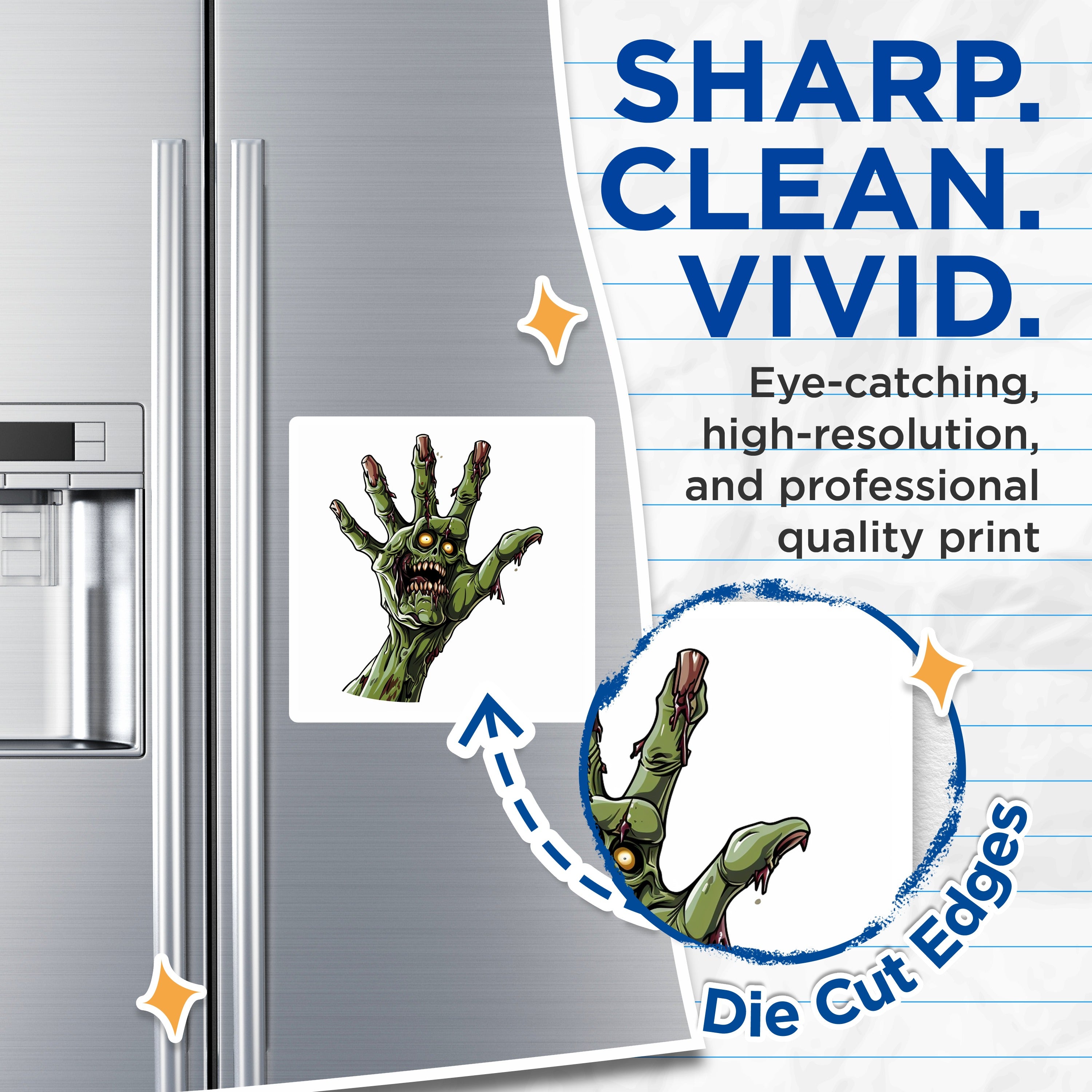 (2 Pack) Zombie Hand Horror Magnets - Spooky Halloween Decor - Macabre Refrigerator Art for Fans - 5 Inches On Longest Side - Thick Durable Magnet - Made in USA - MAG36389