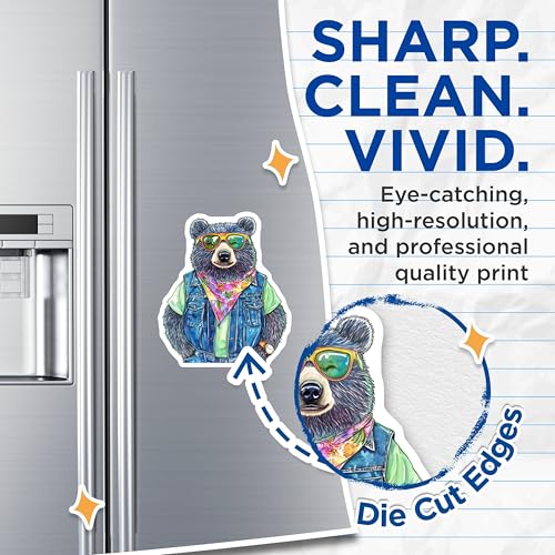 (2 Pack) Fun Animal Art Magnet - Refrigerator and Locker Decorations - 5" On Longest Side - Sticks to Smooth Flat Surfaces - Made in USA - MAG9504