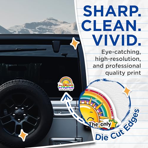 (2 Pack) Positive Quote Stickers - Inspirational Art Decals - 5" On Longest Side - Sticks to Smooth Flat Surfaces - Made in USA - BMCS9190 - BMCS9190