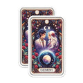 (2 Pack) Gemini Zodiac Stickers - Astrology Star Sign Decals - Horoscope Vinyl Stickers for Journals and Laptops - 5" On Longest Side - Sticks to Smooth Flat Surfaces - Made in USA - BMCS5049