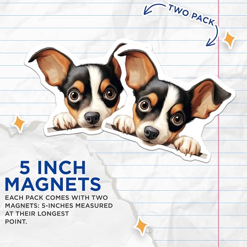 (2 Pack) Dog Lover Magnet - Animal Decor - Paw Fans - Adorable Canine - 5" On Longest Side - Sticks to Smooth Flat Surfaces - Made in USA - MAG10328