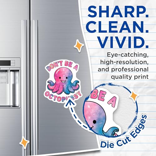 (2 Pack) Don't Be A Octopussy Magnets - Cute Octopus Magnets - Funny Motivational Magnets - 5" On Longest Side - for Cars, Fridges, Toolboxes - Made in USA - MAG4619