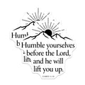 (2 Pack) Bible Verse Stickers - James 4 10 - Religious Stickers - Christian Stickers - 5" On Longest Side - Sticks to Smooth Flat Surfaces - Made in USA - BMCS14266