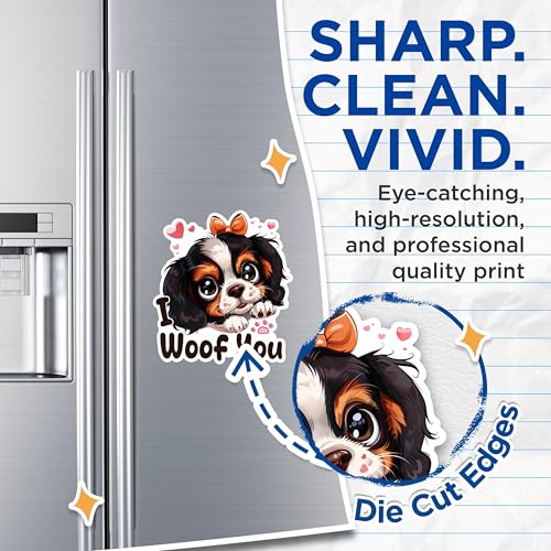 (2 Packs) I Woof You Cute Dog Magnets - Dog Mom Dog Dad Magnets - 5 Inches On Longest Side - Premium Magnet - for Fridges, Toolboxes, Cars - Made in USA - MAG2339