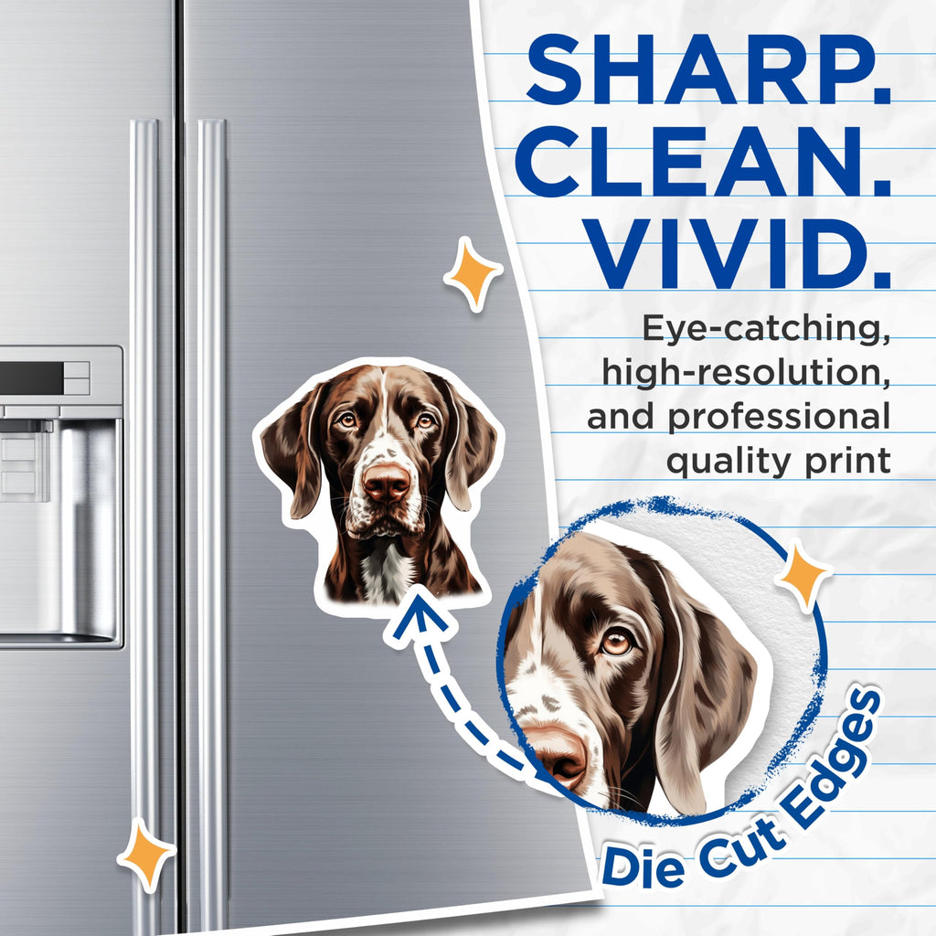 (2 Pack) German Shorthaired Pointer Magnets - GSP Dog Breed Art - Pet Lover Home Decor - 5 Inches On Longest Side - Thick Durable Magnet - Made in USA - MAG25513