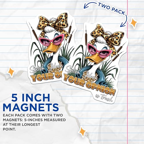 (2 Pack) Unique Refrigerator Decorations Magnet - 5" On Longest Side - Sticks to Smooth Flat Surfaces - Made in USA - MAG9714