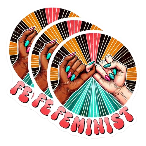 (3 Pack) Feminist Decals - Pinky Promise Art - Empowering Women Decals - 3 Inches On Longest Side - Easy Peel & Apply - Made in USA - 3MCS7113