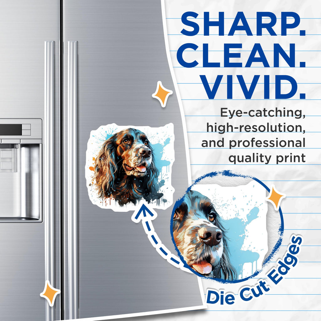 (2 Pack) Cocker Spaniel Art Magnets - Vibrant Dog Lover Decor - Unique Pet Portrait Fridge Accessories - 5 Inches On Longest Side - Thick Durable Magnet - Made in USA - MAG25552