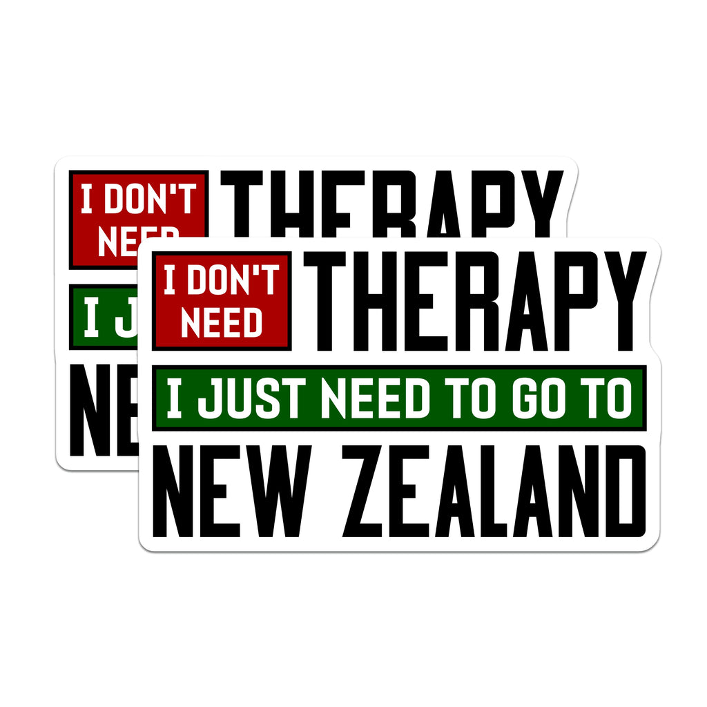 (2 Pack) New Zealand Travel Magnets - Therapy New Zealand Quote - Refrigerator Decor Accessory - 5 Inches On Longest Side - Thick Durable Magnet - Made in USA - MAG39884