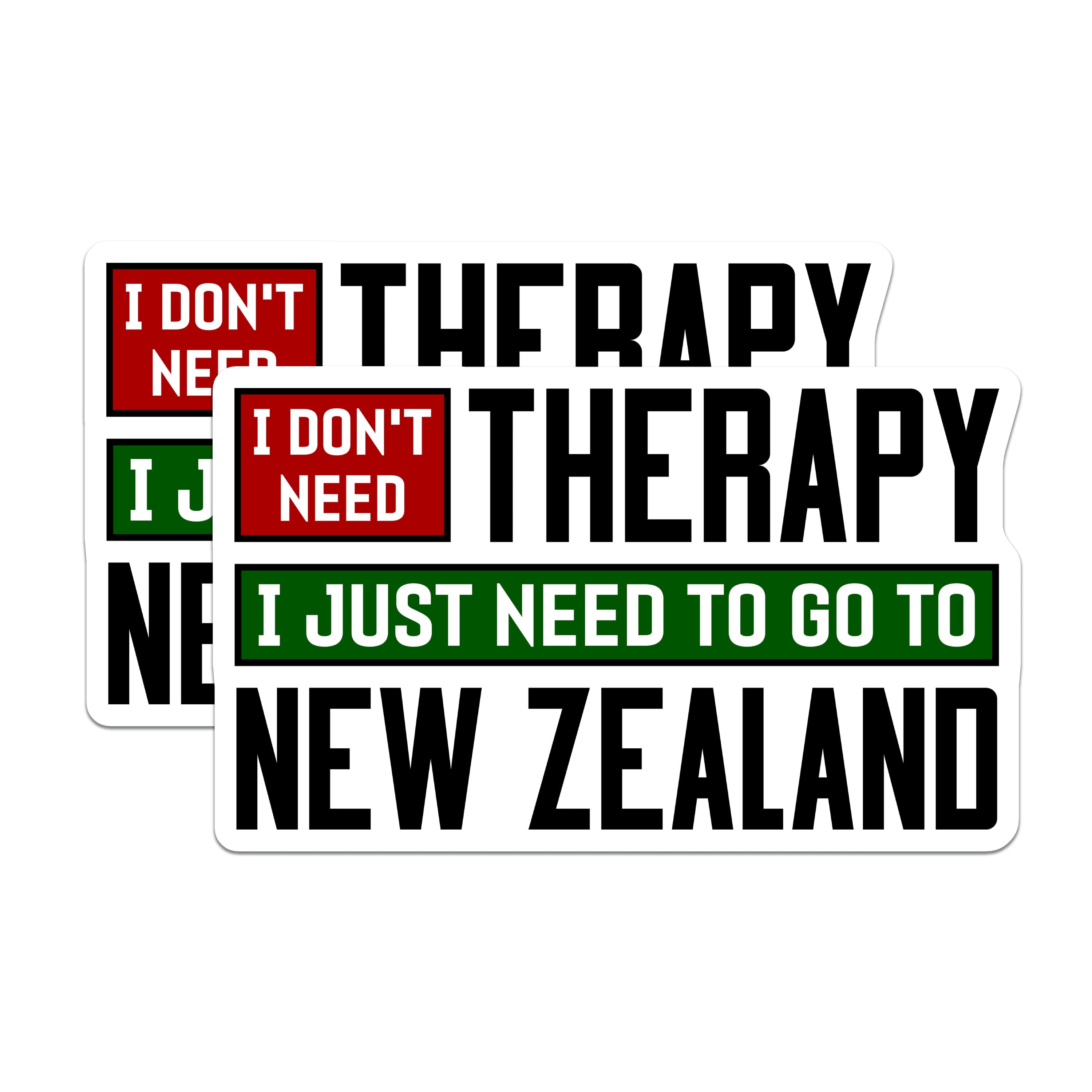 (2 Pack) New Zealand Travel Magnets - Therapy New Zealand Quote - Refrigerator Decor Accessory - 5 Inches On Longest Side - Thick Durable Magnet - Made in USA - MAG39884