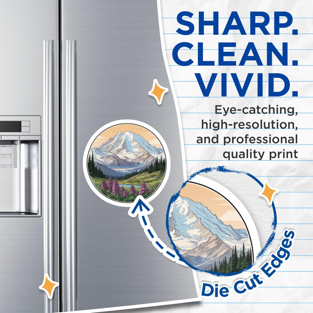 (2 Pack) Mountain View Magnets - Scenic Landscape Magnet - Nature Lover Fridge Magnets - 5" On Longest Side - Premium Magnet - for Cars, Refrigerators, Toolboxes, Lockers - Made in USA - MAG17694