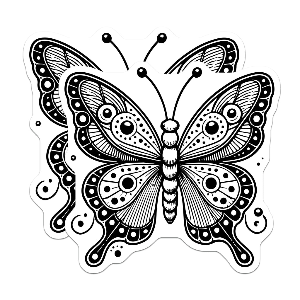 (2 Pack) Butterfly Magnets - Intricate Nature Art - Boho Decorative Magnet - Aesthetic Fridge Home Office Decor - 5 Inches On Longest Side - Thick Durable Magnet - Made in USA - MAG37979