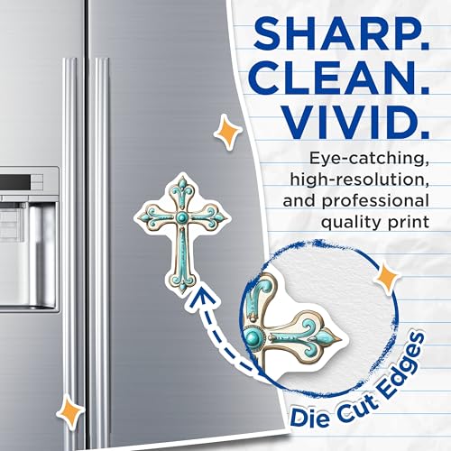 (2 Pack) Cross Shaped Magnets Magnets - Christian Home Decor - Religious Symbols - 5" On Longest Side - Made in USA - Sticks to Refrigerators & Metal Surfaces - MAG8730