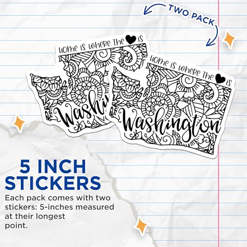 (2 Pack) Home is Where The Heart is Stickers - 5" On Longest Side - Sticks to Smooth Flat Surfaces - Made in USA - BMCS9098 - BMCS9098