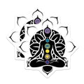 (2 Pack) Chakra Meditation Magnets - Yoga Pose Decor - Spiritual Fridge Magnets - 5" On Longest Side - Premium Magnet - for Cars, Refrigerators, Toolboxes, Lockers - Made in USA - MAG14043