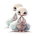 (2 Pack) Ostrich Stickers - Cute Bird Animal - Floral Kimono Sticker- 5" On Longest Side - Sticks to Smooth Flat Surfaces - Made in USA - BMCS16916