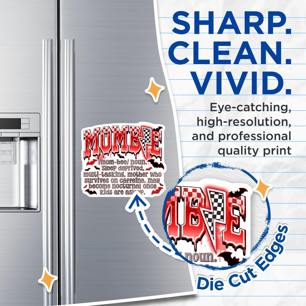 (2 Pack) Mom Life Magnets - Sleep Deprived Mother Humor - Tired Mom Definition - Mom Quotes - 5 Inches On Longest Side - Thick Durable Magnet - Made in USA - MAG28089