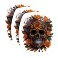(3 Pack) Floral Skull Decals - Sugar Skull Decor - Day of The Dead Decal - 3 Inches On Longest Side - Easy Peel & Apply - Made in USA - 3MCS1174