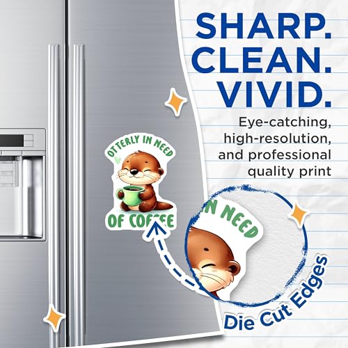 (2 Pack) Otterly in Need of Coffee Magnets - Cute Animal Coffee Magnets - Otter Themed Kitchen Decor Magnets - 5" On Longest Side - for Cars, Refrigerators, Toolboxes, Lockers - Made in USA BMCS3288