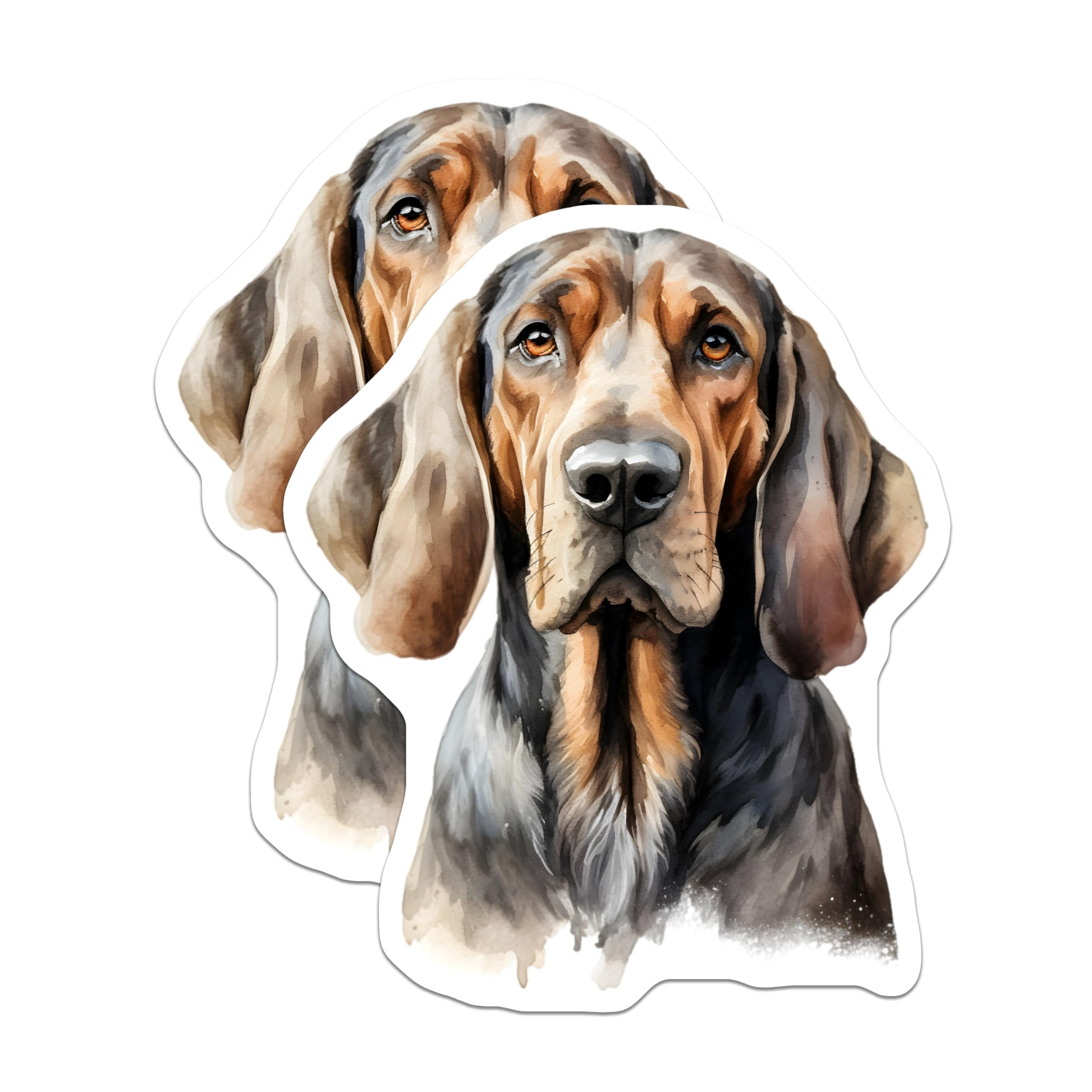 (2 Pack) Basset Hound Magnets - Watercolor Dog Art - Pet Lover Fridge Decor - Hound Dog Owner Appreciation - 5 Inches On Longest Side - Thick Durable Magnet - Made in USA - MAG30708