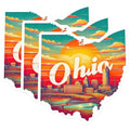 (3 Pack) Ohio Skyline Decals - Cityscape State - Laptop Decals - 3 Inches On Longest Side - Easy Peel & Apply - Made in USA - 3MCS4003