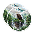 (2 Pack) Bald Eagle Magnets - Majestic Wildlife Art - Fantasy Waterfall Landscape Scene - Nature Decor for Fridge Locker - 5 Inches On Longest Side - Thick Durable Magnet - Made in USA - MAG39007