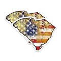 (2 Pack) South Carolina Map Magnets - American Flag Design - State Pride Decor - 5 Inches On Longest Side - Thick Durable Magnet - Made in USA - MAG19324