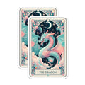 (2 Pack) Dragon Fantasy Stickers - Mythical Creature Stickers - Artistic Dragon Designs - 5" On Longest Side - Sticks to Smooth Flat Surfaces - Made in USA - BMCS5392