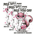(3 Pack) Funny Squirrel Decals - Sarcastic Quote - Pink Purse Decal - 3 Inches On Longest Side - Easy Peel & Apply - Made in USA - 3MCS2468