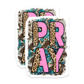 (2 Pack) Pray Magnets - Christian Faith Inspiration - Leopard Cowhide Western Decor - 5 Inches On Longest Side - Thick Durable Magnet - Made in USA - MAG36408