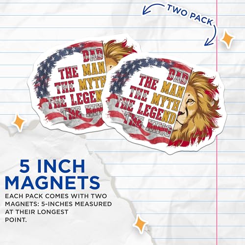 (2 Pack) Dad Fixer of All Things Magnets Magnets - Funny Dad Mem - Father's Day Decor for Dad from Kids - 5" On Longest Side - Made in USA - Sticks to Refrigerators & Metal Surfaces - MAG8649