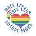 (2 Pack) Hate Less Love More Magnets - Inspirational Magnets - Colorful Heart Magnets - Positive Quote Magnets - 5" On Longest Side - for Cars, Fridges, Toolboxes - Made in USA - MAG4083