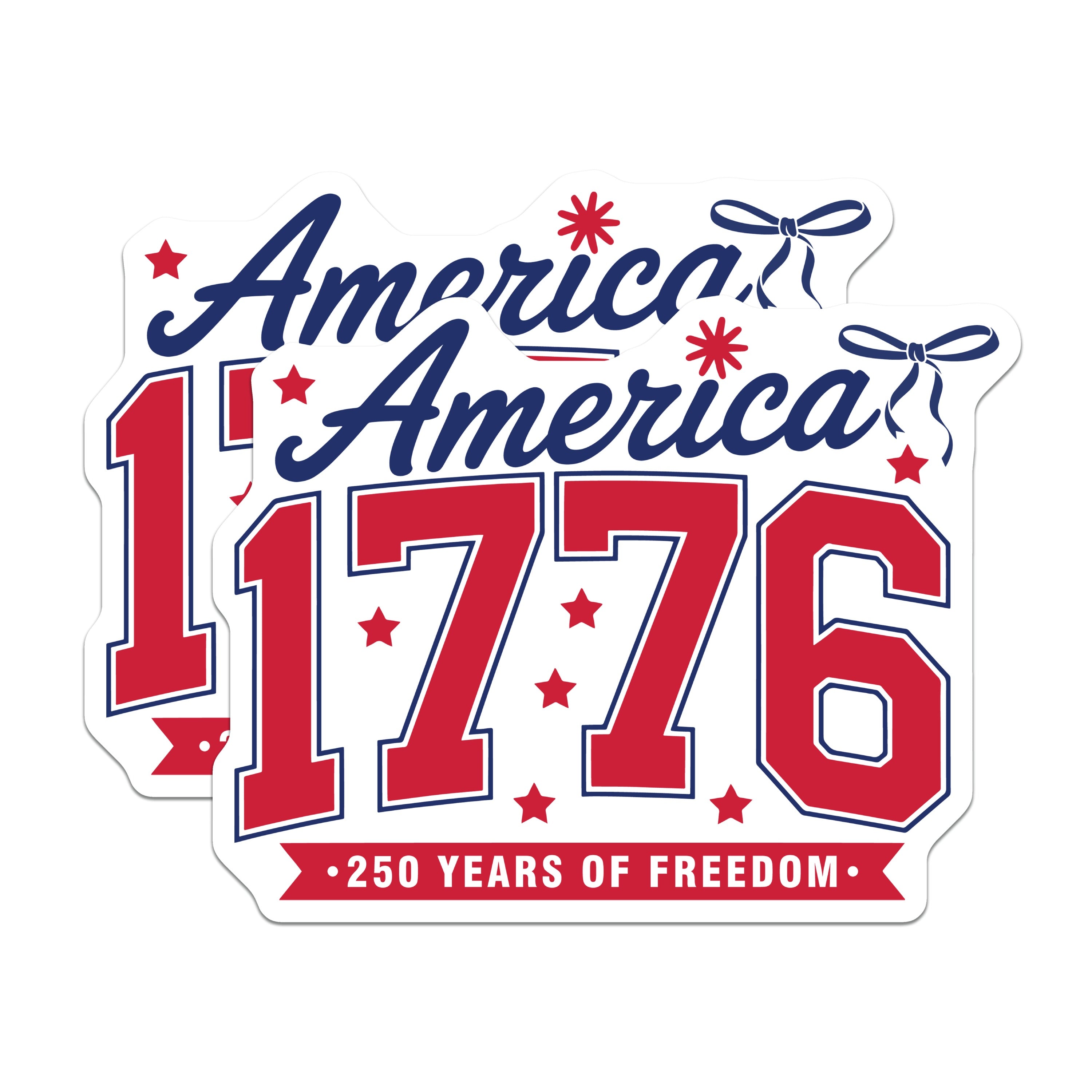 (2 Pack) America 1776 Magnets - Patriotic USA Freedom Decor - Fourth of July Celebration Kitchen Refrigerator - 5 Inches On Longest Side - Thick Durable Magnet - Made in USA - MAG38519