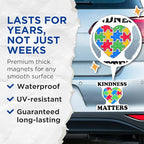 (2 Pack) Kindness Matters Magnets - Puzzle Heart Magnets - Colorful Puzzle Piece Magnets - 5" On Longest Side - for Cars, Fridges, Toolboxes - Made in USA - MAG5615