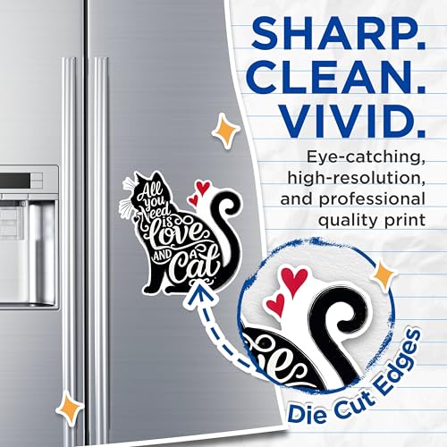 (2 Pack) Cat Lover Quote Magnets - All You Need is Love Magnets - Heart Cat Silhouette Magnets- 5" On Longest Side - for Fridges, Toolboxes, Cars - Made in USA - MAG2804