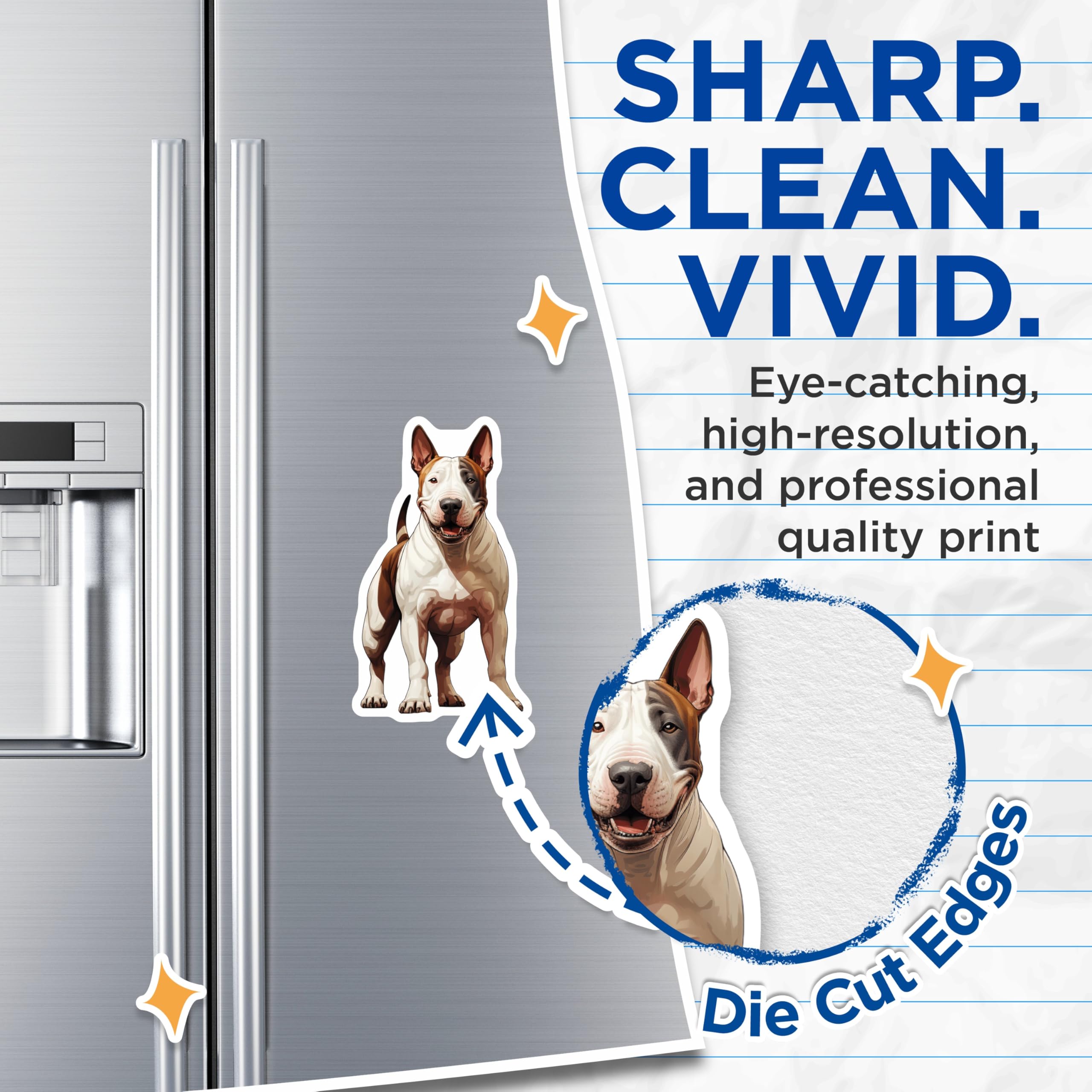 (2 Pack) Pit Bull Magnets - Smiling Dog Lover Accessory - American Bully Decor - 5 Inches On Longest Side - Thick Durable Magnet - Made in USA - MAG23766